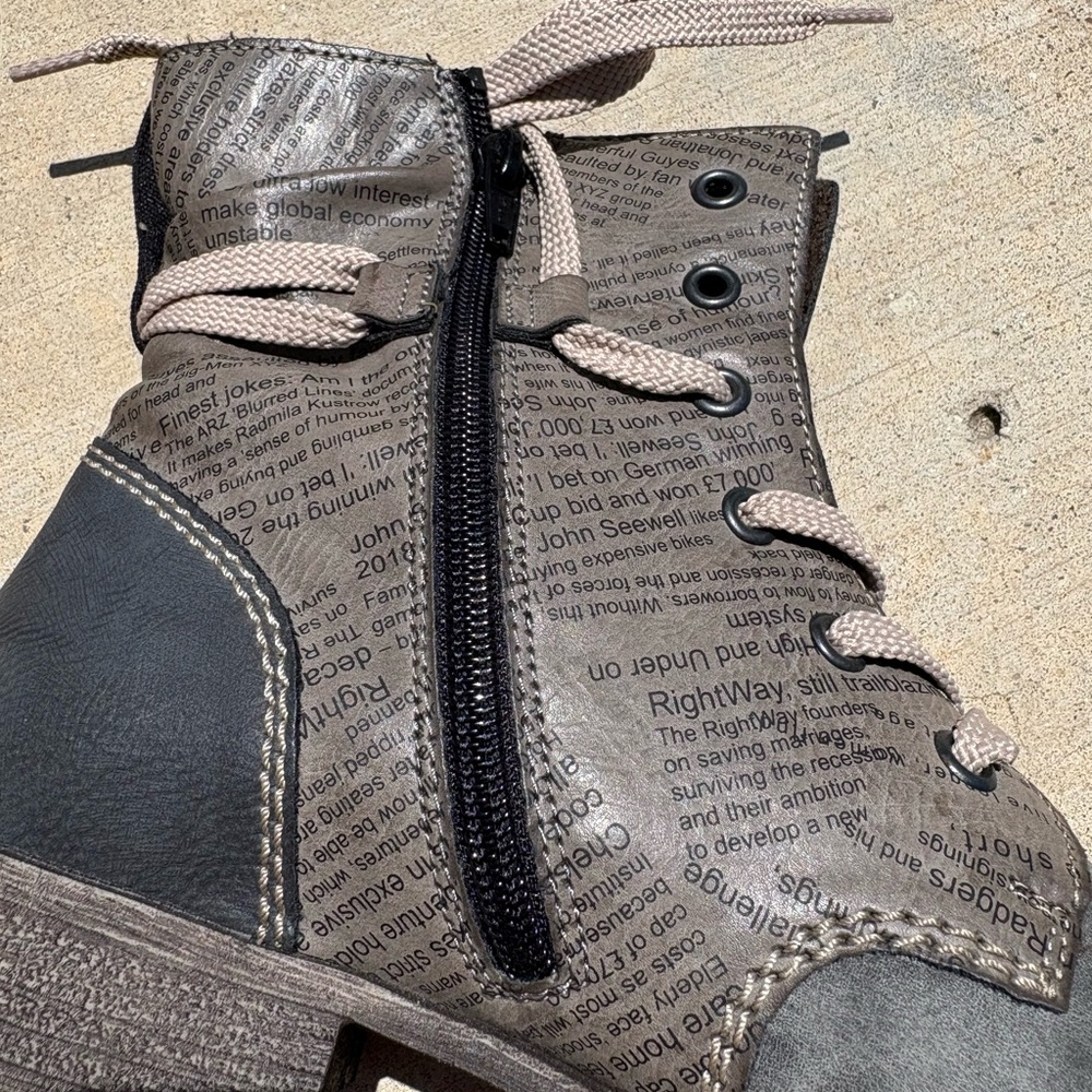Stylish Gray Combat Boots
